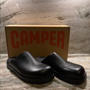 Camper Black Leather Men’s Sandals